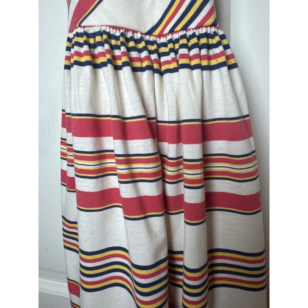 Ralph Lauren Girls Size 6 NWT Striped Cotton Blend Halter Sundress Melon Beige,